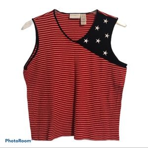 Liz Claiborne patriotic sleeveless top size XL